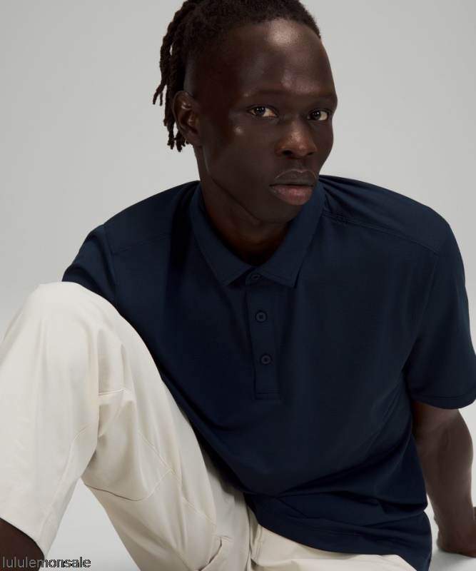 Lululemon Verkauf DELULU743 | Nautical Navy Evolution Kurzarm-Poloshirt